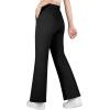 imageBIG ELEPHANT Girls Flare Leggings with Side Pockets ampamp Elastic Waistband  Athletic Pants for Active KidsBlack