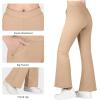 imageBIG ELEPHANT Girls Flare Leggings with Side Pockets ampamp Elastic Waistband  Athletic Pants for Active KidsDark Apricot