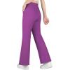 imageBIG ELEPHANT Girls Flare Leggings with Side Pockets ampamp Elastic Waistband  Athletic Pants for Active KidsDark Purple