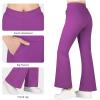 imageBIG ELEPHANT Girls Flare Leggings with Side Pockets ampamp Elastic Waistband  Athletic Pants for Active KidsDark Purple