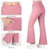 imageBIG ELEPHANT Girls Flare Leggings with Side Pockets ampamp Elastic Waistband  Athletic Pants for Active KidsDusty Rose