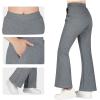 imageBIG ELEPHANT Girls Flare Leggings with Side Pockets ampamp Elastic Waistband  Athletic Pants for Active KidsHeather Gray