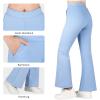 imageBIG ELEPHANT Girls Flare Leggings with Side Pockets ampamp Elastic Waistband  Athletic Pants for Active KidsLignt Blue