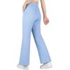 imageBIG ELEPHANT Girls Flare Leggings with Side Pockets ampamp Elastic Waistband  Athletic Pants for Active KidsLignt Blue