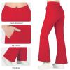 imageBIG ELEPHANT Girls Flare Leggings with Side Pockets ampamp Elastic Waistband  Athletic Pants for Active KidsRed