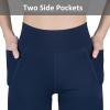 imageBIG ELEPHANT Girls Fleece Lined Leggings Youth Winter Warm Athletic Flare Pants with Pockets Kids Bell BottomsNavy Blue