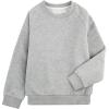 imageBIG ELEPHANT Boys Crewneck Sweatshirt Youth Fleece Sweatshirts Long Sleeve Basic Pullover Soft Warm Thin Fleece for KidsLight Gray