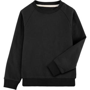 imageBIG ELEPHANT Boys Crewneck Sweatshirt Youth Fleece Sweatshirts Long Sleeve Basic Pullover Soft Warm Thin Fleece for KidsBlack