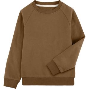 imageBIG ELEPHANT Boys Crewneck Sweatshirt Youth Fleece Sweatshirts Long Sleeve Basic Pullover Soft Warm Thin Fleece for KidsBrown