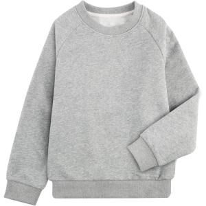 imageBIG ELEPHANT Boys Crewneck Sweatshirt Youth Fleece Sweatshirts Long Sleeve Basic Pullover Soft Warm Thin Fleece for KidsLight Gray