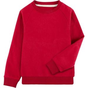 imageBIG ELEPHANT Boys Crewneck Sweatshirt Youth Fleece Sweatshirts Long Sleeve Basic Pullover Soft Warm Thin Fleece for KidsRed