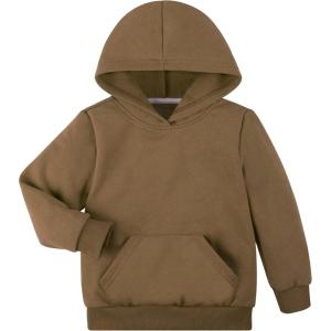 imageBIG ELEPHANT Boys Hooded Sweatshirt Fleece Pullover Hoodies Long Sleeve Warm Hoodie Sweatshirts with Pocket for KidsBrown