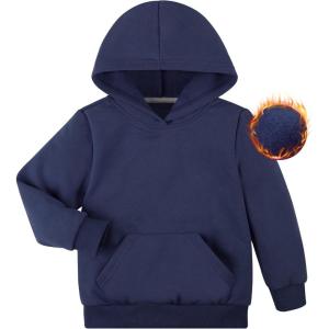 imageBIG ELEPHANT Boys Hooded Sweatshirt Fleece Pullover Hoodies Long Sleeve Warm Hoodie Sweatshirts with Pocket for KidsNavy Blue
