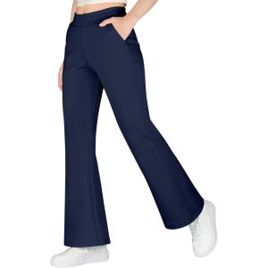 imageBIG ELEPHANT Girls Flare Leggings with Side Pockets ampamp Elastic Waistband  Athletic Pants for Active KidsRoyal Blue