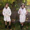 imageBIG ELEPHANT Kids Hooded Robe Fleece Bathrobe for Girls Boys Flannel Sleepwear Coral Plush Pajamas for Christmas GiftButterfly