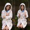 imageBIG ELEPHANT Kids Hooded Robe Fleece Bathrobe for Girls Boys Flannel Sleepwear Coral Plush Pajamas for Christmas GiftButterfly