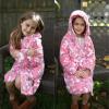 imageBIG ELEPHANT Kids Hooded Robe Fleece Bathrobe for Girls Boys Flannel Sleepwear Coral Plush Pajamas for Christmas GiftFlower