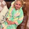 imageBIG ELEPHANT Kids Hooded Robe Fleece Bathrobe for Girls Boys Flannel Sleepwear Coral Plush Pajamas for Christmas GiftGreen Star