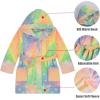 imageBIG ELEPHANT Kids Hooded Robe Fleece Bathrobe for Girls Boys Flannel Sleepwear Coral Plush Pajamas for Christmas GiftRainbow