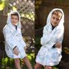 imageBIG ELEPHANT Kids Hooded Robe Fleece Bathrobe for Girls Boys Flannel Sleepwear Coral Plush Pajamas for Christmas GiftWhite Dinosaur
