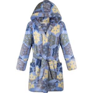 imageBIG ELEPHANT Kids Hooded Robe Fleece Bathrobe for Girls Boys Flannel Sleepwear Coral Plush Pajamas for Christmas GiftSnowflake
