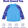 imageBIG ELEPHANT 2 Pcs Rash Guard Swim Diapers Sets for Unisex Baby Boys Girls Long Sleeve Swimsuit with UPF 50 Sun ProtectionBlue Shark