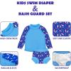 imageBIG ELEPHANT 2 Pcs Rash Guard Swim Diapers Sets for Unisex Baby Boys Girls Long Sleeve Swimsuit with UPF 50 Sun ProtectionBlue Shark