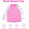 imageBIG ELEPHANT 2 Pcs Rash Guard Swim Diapers Sets for Unisex Baby Boys Girls Long Sleeve Swimsuit with UPF 50 Sun ProtectionButterfly