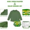 imageBIG ELEPHANT 2 Pcs Rash Guard Swim Diapers Sets for Unisex Baby Boys Girls Long Sleeve Swimsuit with UPF 50 Sun ProtectionNavy BlueArmy Green
