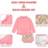 imageBIG ELEPHANT 2 Pcs Rash Guard Swim Diapers Sets for Unisex Baby Boys Girls Long Sleeve Swimsuit with UPF 50 Sun ProtectionOrangePurple