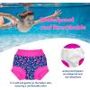 imageBIG ELEPHANT 2 Pcs Rash Guard Swim Diapers Sets for Unisex Baby Boys Girls Long Sleeve Swimsuit with UPF 50 Sun ProtectionRose Red Flower