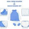imageBIG ELEPHANT 2 Pcs Rash Guard Swim Diapers Sets for Unisex Baby Boys Girls Long Sleeve Swimsuit with UPF 50 Sun ProtectionStarfishShark
