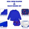 imageBIG ELEPHANT 2 Pcs Rash Guard Swim Diapers Sets for Unisex Baby Boys Girls Long Sleeve Swimsuit with UPF 50 Sun ProtectionYellowBlue