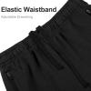imageBIG ELEPHANT Kids Casual Shorts with Zipper Pockets and Drawsting Youth Boys Athletic Shorts for Running PlayingBlack