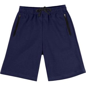 imageBIG ELEPHANT Kids Casual Shorts with Zipper Pockets and Drawsting Youth Boys Athletic Shorts for Running PlayingDark Blue