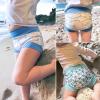 imageBIG ELEPHANT Baby Swim Diapers 3pcs Reusable Adjustable Washable Waterproof Swimming Diaper for Boys and Girls 6Months  5 YearsBlue Starfish