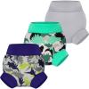 imageBIG ELEPHANT Baby Swim Diapers 3pcs Reusable Adjustable Washable Waterproof Swimming Diaper for Boys and Girls 6Months  5 YearsGray  Green