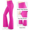 imageBIG ELEPHANT Girls Flare Leggings with Pockets Kids Bootcut Yoga Pants High Waisted Bell Bottoms for DanceDark Pinkrose Reddark Purple