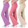 imageBIG ELEPHANT Girls Flare Leggings with Pockets Kids Bootcut Yoga Pants High Waisted Bell Bottoms for DancePinkpurplekhaki