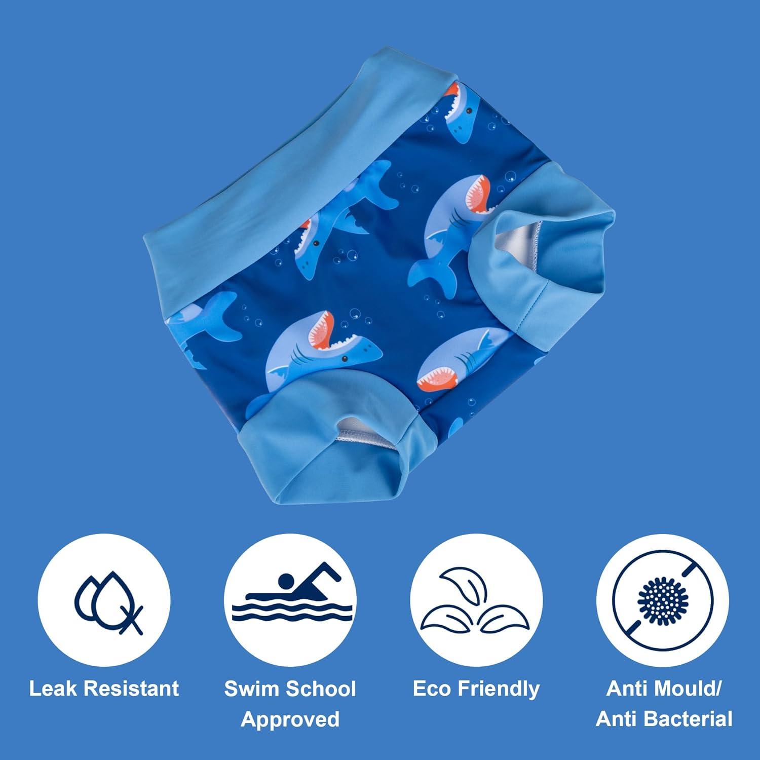 imageBIG ELEPHANT Baby Swim Diapers 3pcs Reusable Adjustable Washable Waterproof Swimming Diaper for Boys and Girls 6Months  5 YearsBlue Octopus