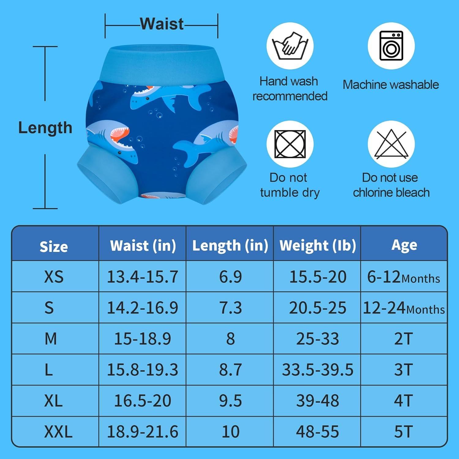 imageBIG ELEPHANT Baby Swim Diapers 3pcs Reusable Adjustable Washable Waterproof Swimming Diaper for Boys and Girls 6Months  5 YearsBlue Octopus