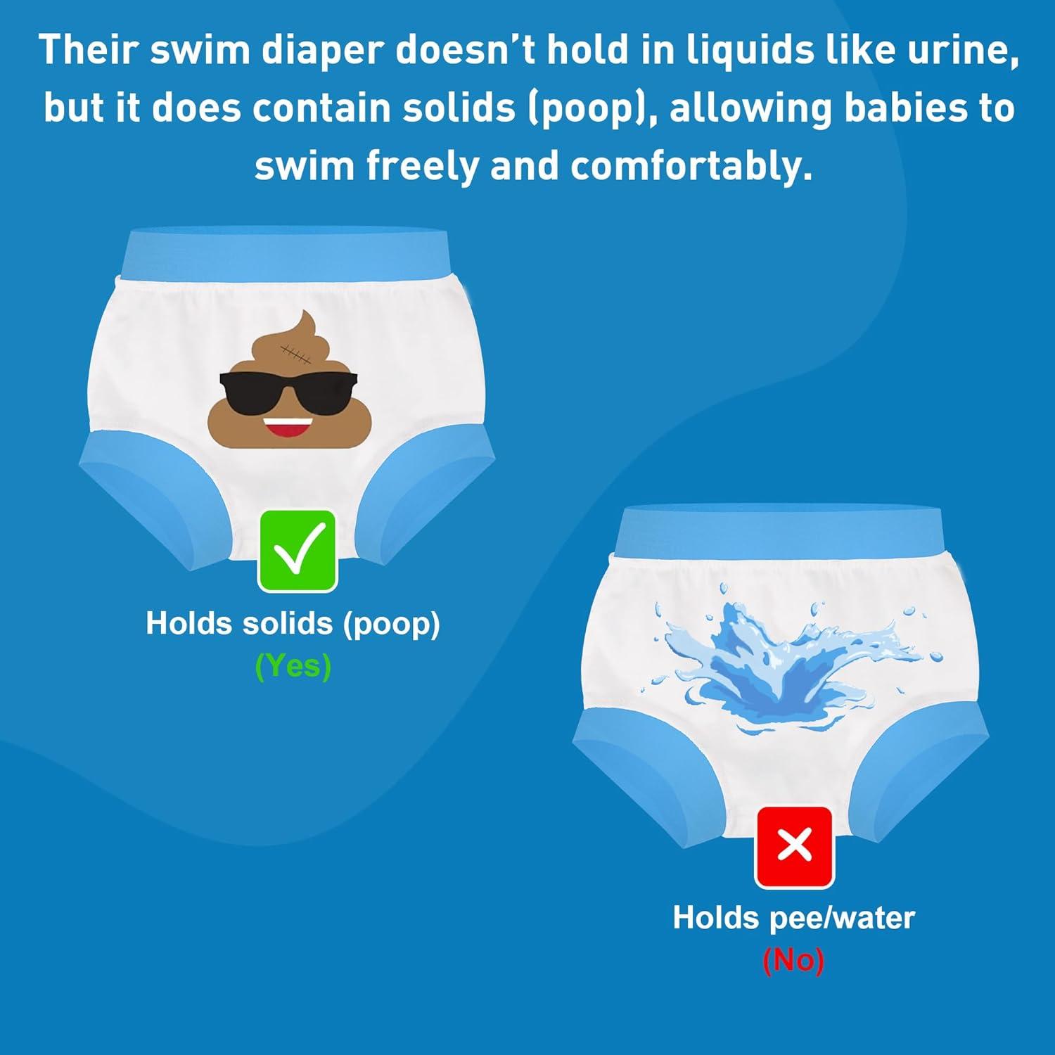 imageBIG ELEPHANT Baby Swim Diapers 3pcs Reusable Adjustable Washable Waterproof Swimming Diaper for Boys and Girls 6Months  5 YearsBlue Octopus