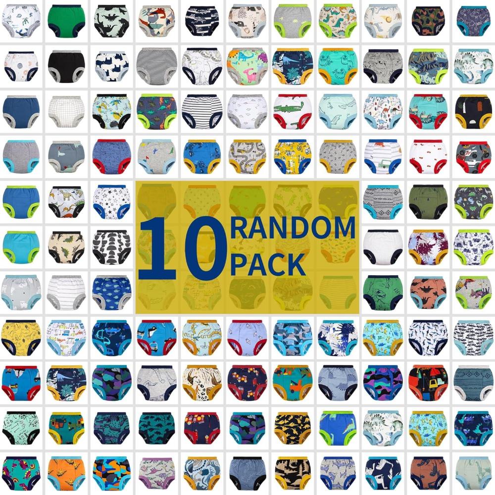 imageBIG ELEPHANT Random Color Potty Training Underwear  10 Pcs Set Training Pants for Boys and GirlsMulticolored a Boys10 Pack