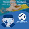 imageBIG ELEPHANT Baby Swim Diapers 3pcs Reusable Adjustable Washable Waterproof Swimming Diaper for Boys and Girls 6Months  5 YearsBlue Shark