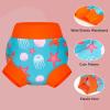 imageBIG ELEPHANT Baby Swim Diapers 3pcs Reusable Adjustable Washable Waterproof Swimming Diaper for Boys and Girls 6Months  5 YearsOrange Jellyfish