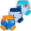 imageBIG ELEPHANT Baby Swim Diapers 3pcs Reusable Adjustable Washable Waterproof Swimming Diaper for Boys and Girls 6Months  5 YearsBlue Shark