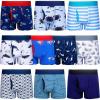 imageBIG ELEPHANT Boys Boxer Briefs 10Pack 100 Cotton Toddler Underwear Dinosaur and Car Print Soft Breathable Sizes 3T9YWhite Shark