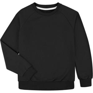 imageBIG ELEPHANT Boys Crewneck Sweatshirt  Soft Cotton Long Sleeve Top for Kids Toddler to Teen Ideal for School or Daily WearBlack