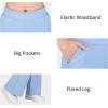 imageBIG ELEPHANT Girls Flare Pants with Side PocketsSchool Uniform Bell Bottom Dress Pants Size 615 YearsLignt Blue
