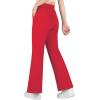 imageBIG ELEPHANT Girls Flare Pants with Side PocketsSchool Uniform Bell Bottom Dress Pants Size 615 YearsRed